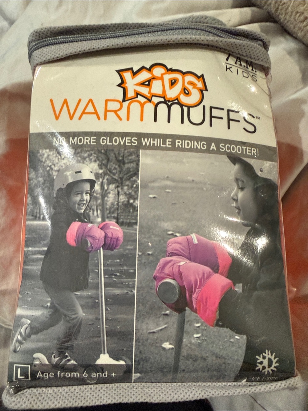 7 A.M. Enfant Scooter Mitts in Gray Sz L